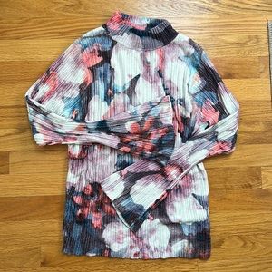 Anthropologie Pilcro Floral Mock Neck Top - Medium Large